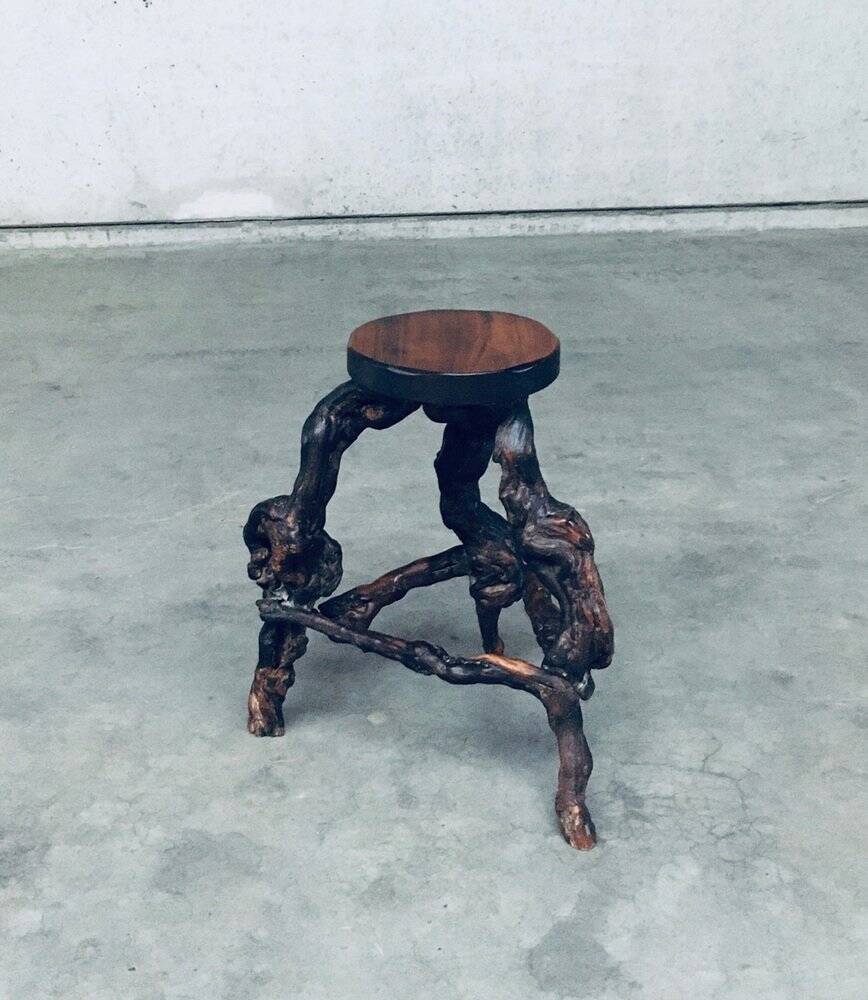 Handmade Vinewood and Oak Bar Stool, 1950s