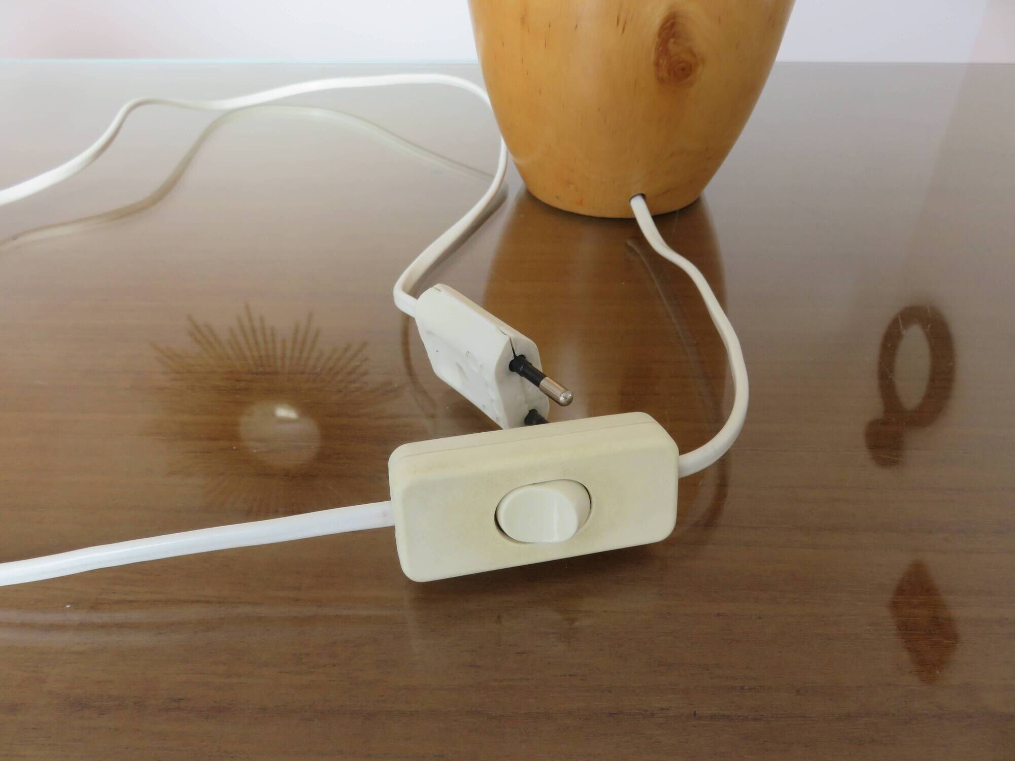 Lampe en orme massif, années 80