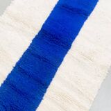 Beni Ouarain Moroccan Berber rug with majorelle blue patterns 1.55x0.96m