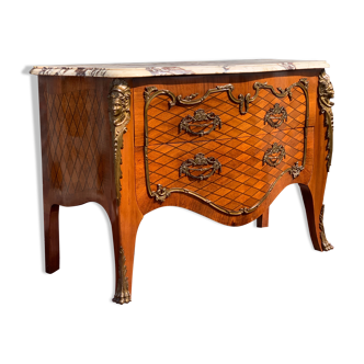 Louis XV curved dresser in marquetry