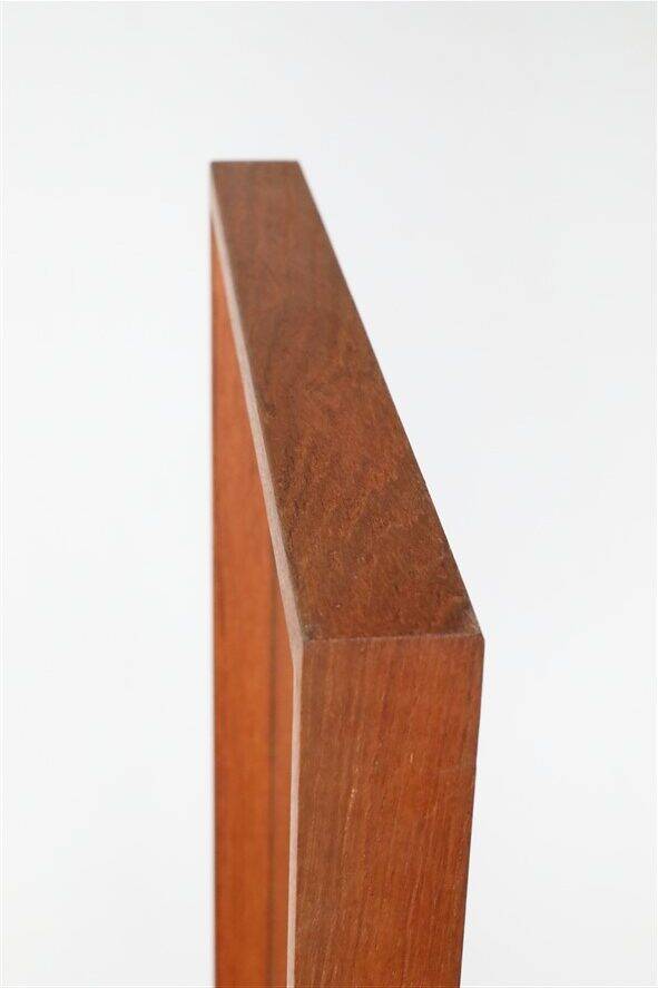 Minimalist teak wall mirror / Mid-century Danish modern design / 1960s / 1970s