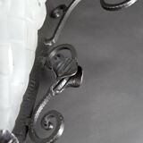 Pair of Wrought Iron Wall Lights by Degué, Art Deco, France, c. 1930