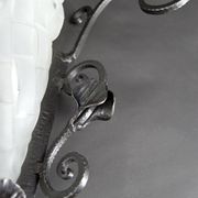 Pair of Wrought Iron Wall Lights by Degué, Art Deco, France, c. 1930