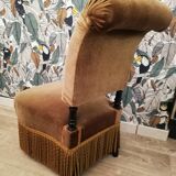 Armchair Toad velvet fringed style Napoleon III
