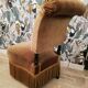 Fauteuil chauffeuse crapaud velours à franges style Napoléon III
