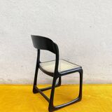 Baumann sleigh chair – wenge bentwood & cane seat (1960s-70s)