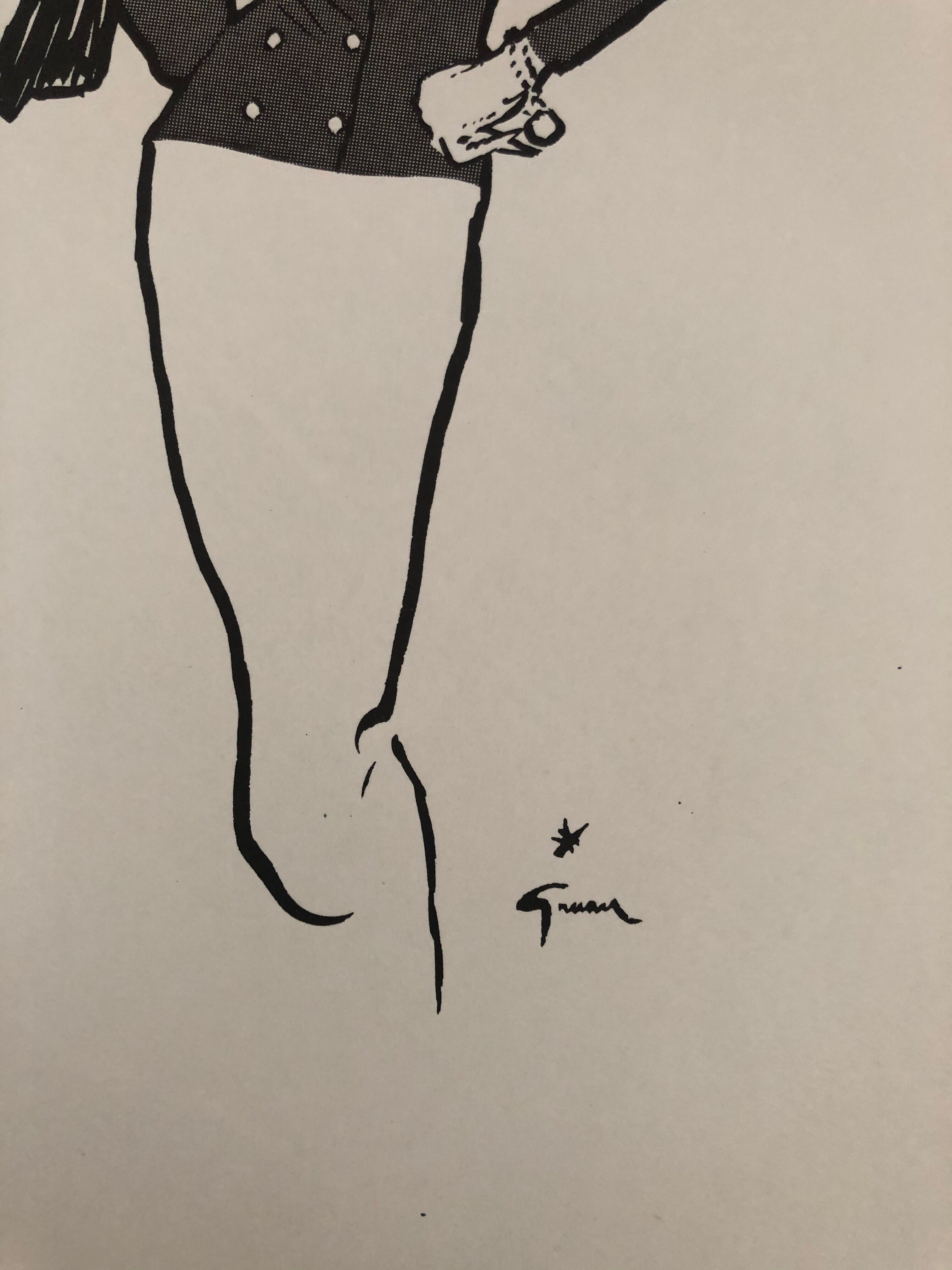 Illustration de mode 1957 par René Gruau