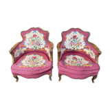 Paire de fauteuils de style Louis XV