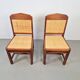 Dutch Art Deco Haagse School Oak and Rattan Webbing Chairs, 1930s, Set of 2