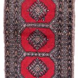 Vintage carpet Uzbek Bukhara handmade 63cm x 103cm 1970s