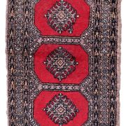 Vintage carpet Uzbek Bukhara handmade 63cm x 103cm 1970s