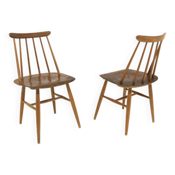 Set of 2 Scandinavian "Fanett" chairs by Ilmari Tapiovaara, Sweden, 1960