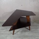 Table basse vintage pied compas forme libre (aile d'avion)