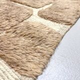 Berber rug M'rirt, iced brown with engraved patterns, 3.03x2.05m