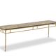 Maison Baguès. Table basse en bronze, laque noire, décor or. Circa 1970