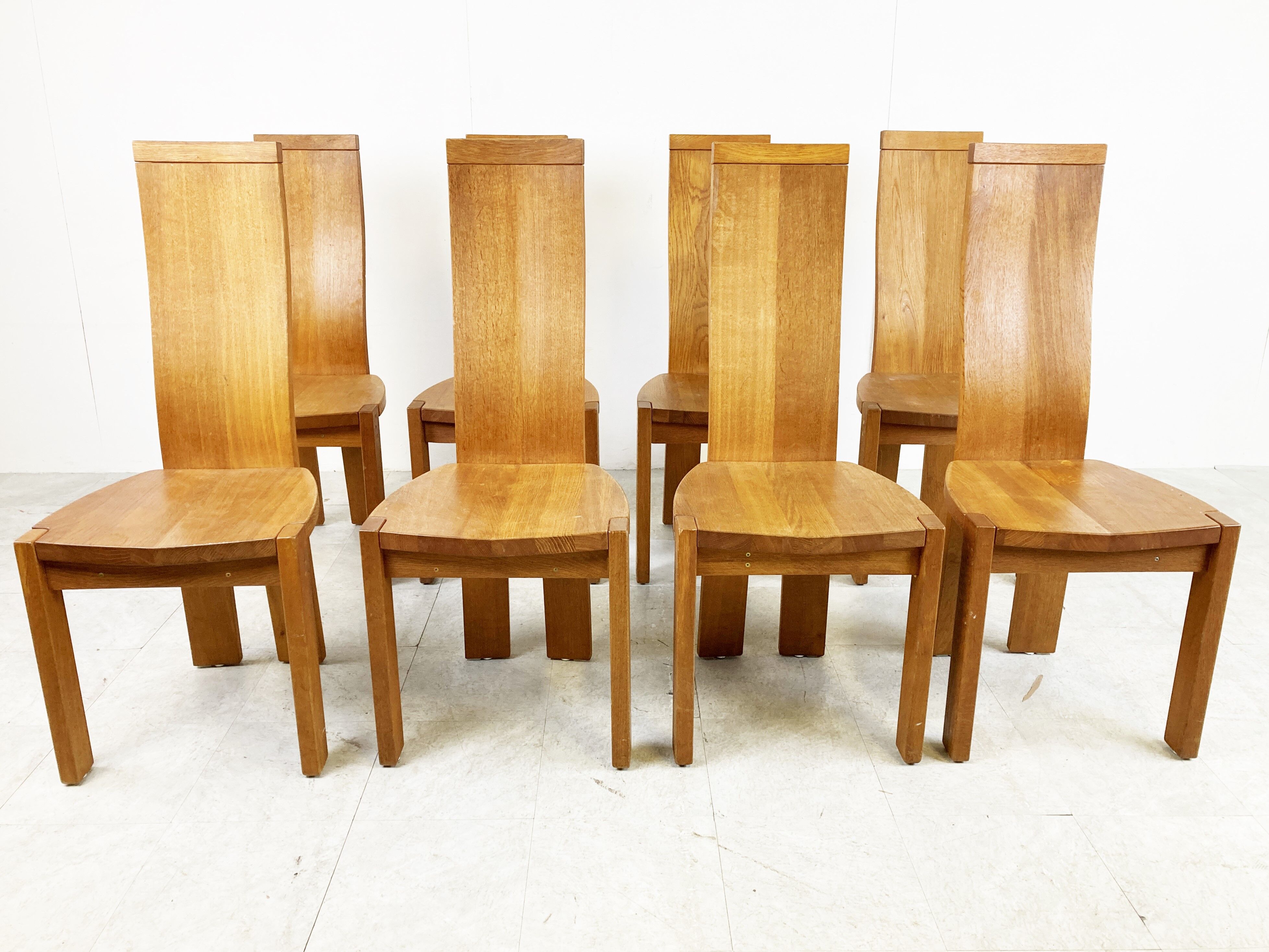 Set of 8 dining chairs by Rob & Dries van den Berghe, 1980s