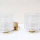 Carl Fagerlund for Orrefors Pair of wall lights in brass and glass Sweden 1960