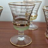 7 multicoloured stemmed glasses from the 1950s