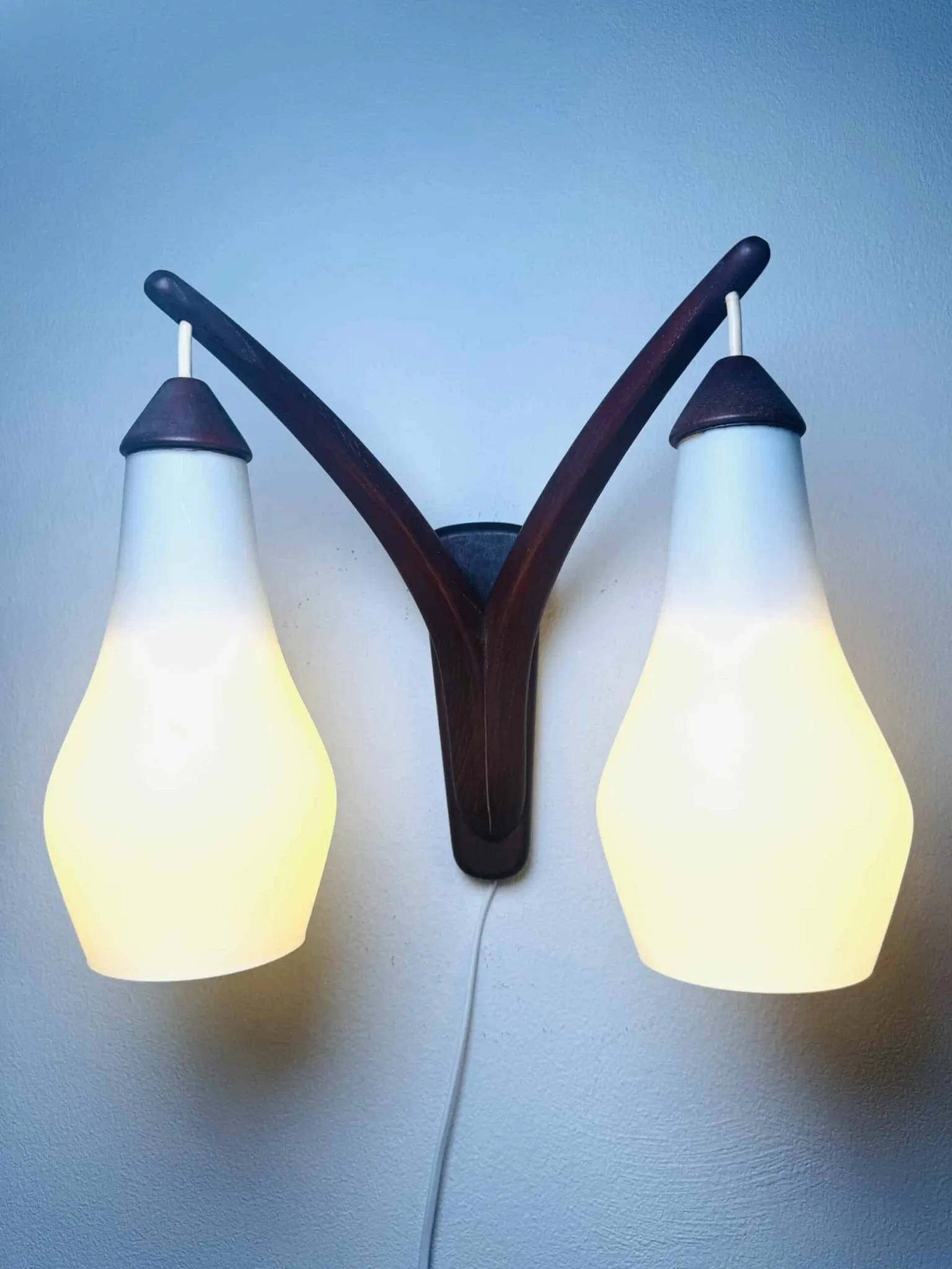 Double-Arm Wall Lamp By Uno & Östen Kristiansson For Luxus, Sweden, 1960S