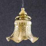 Old tulip suspension painted gold with new brass