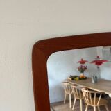 Rare vintage Danish teak mirror with 2 compartments - mid-century mirror
