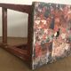 Old stool, burgundy, wabi-sabi