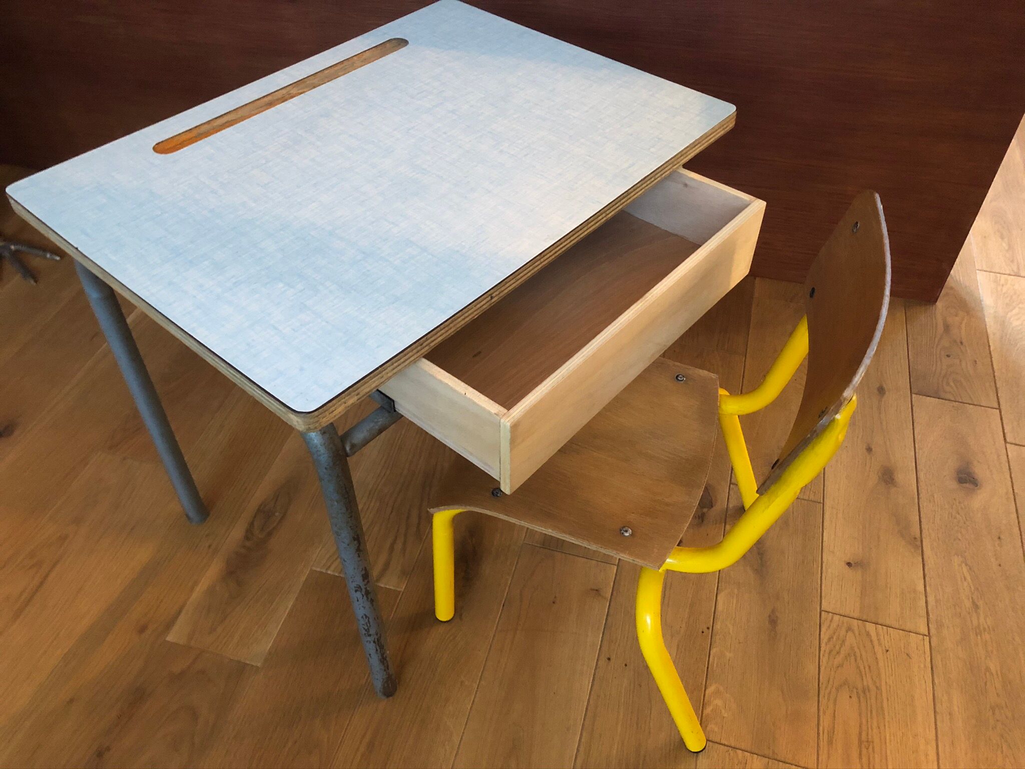 Formica child desk with chair
