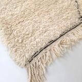 Moroccan Berber carpet blessed ouarain ecru with black diamonds engraved 300x202cm