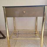 Golden bedside table with mirrored top