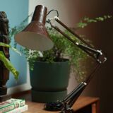 Vintage 1970s architect brown desk lamp
