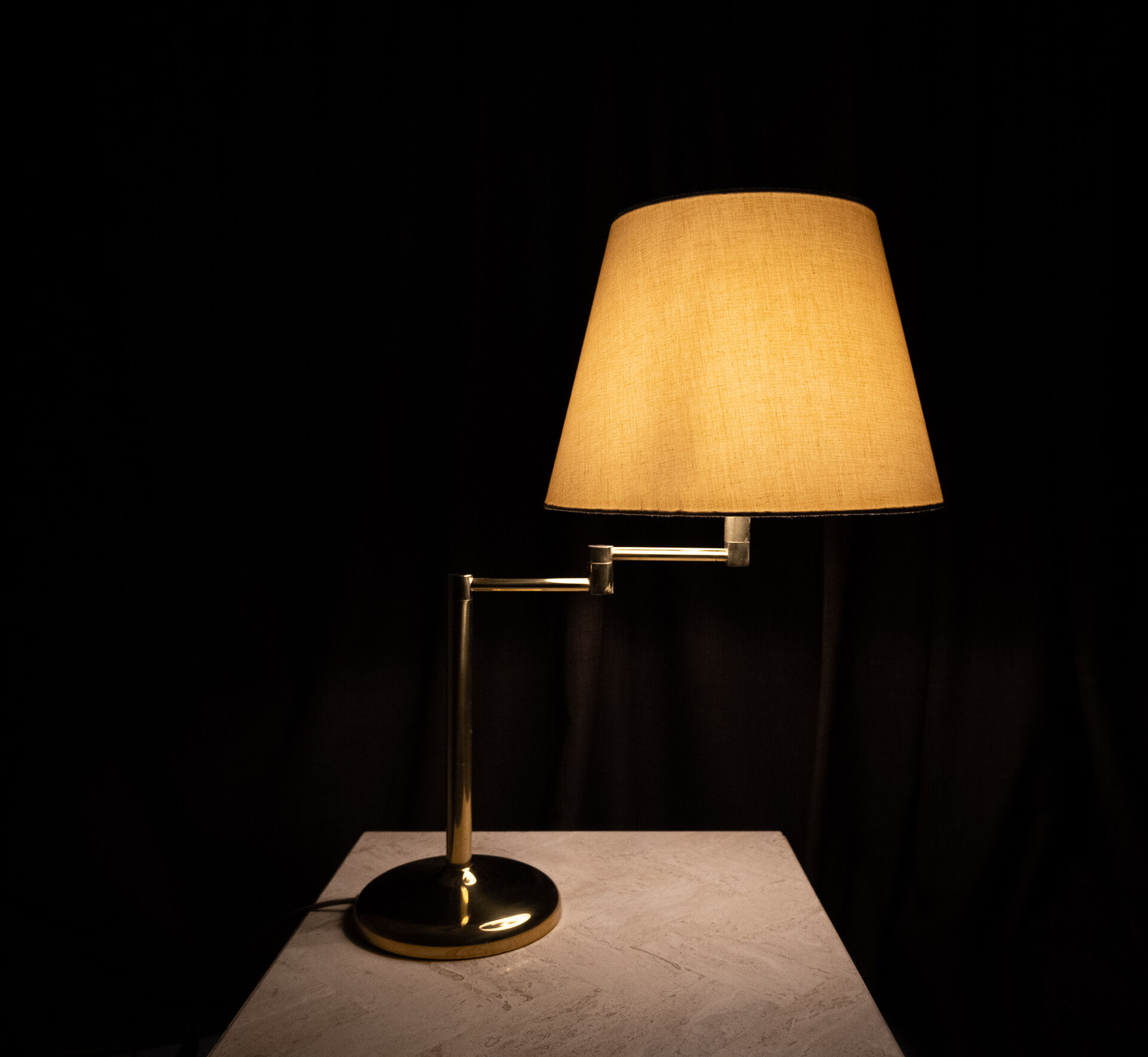 Solken Leuchten Brass Table Lamp, 1970s
