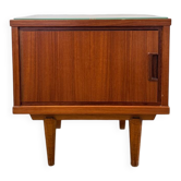 Table de chevet vintage en teck, circa 1970.