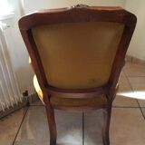 Yellow velvet armchair