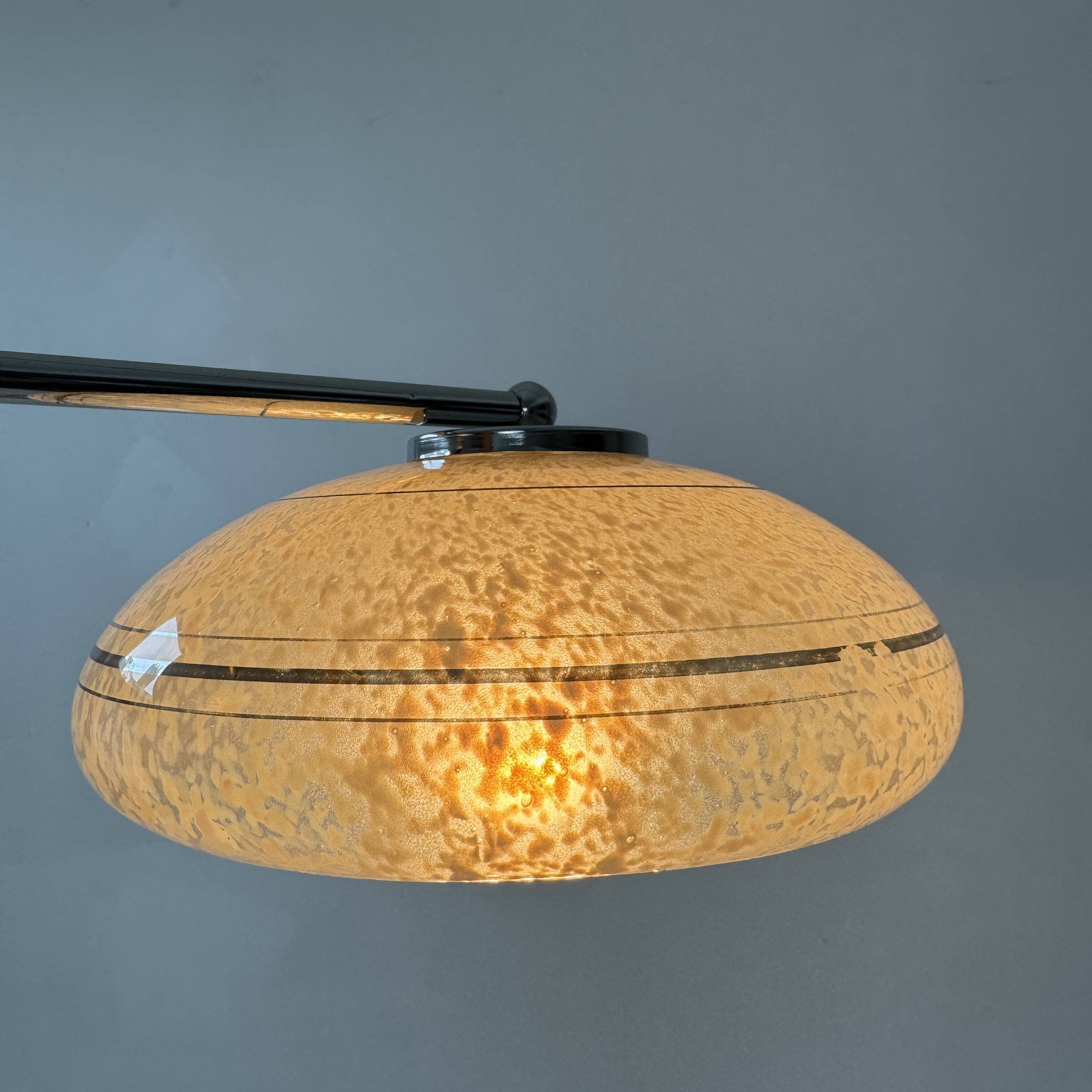 Pair of old vintage clichy glass wall lights