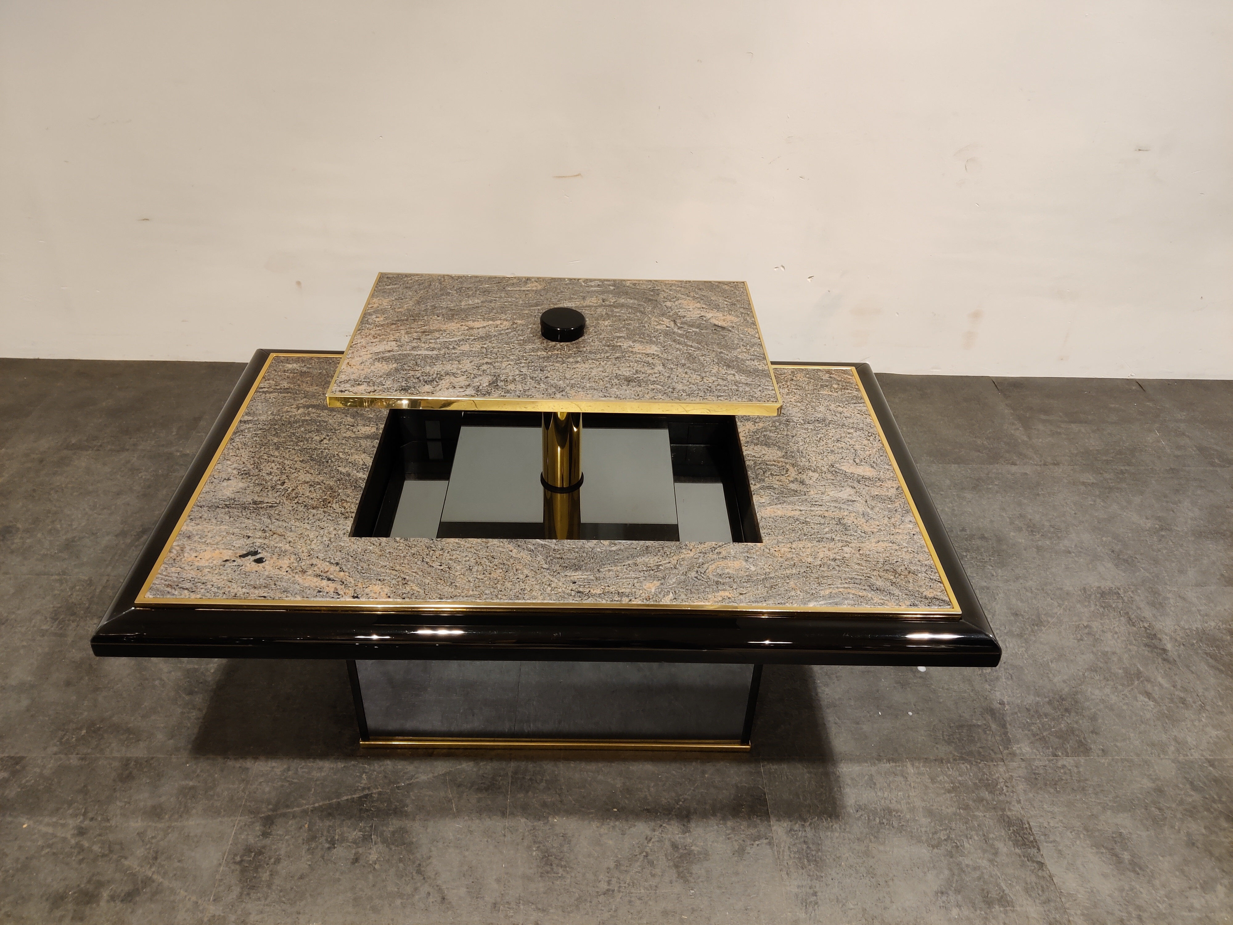 Vintage hidden bar coffee table by Fedam, 1980s