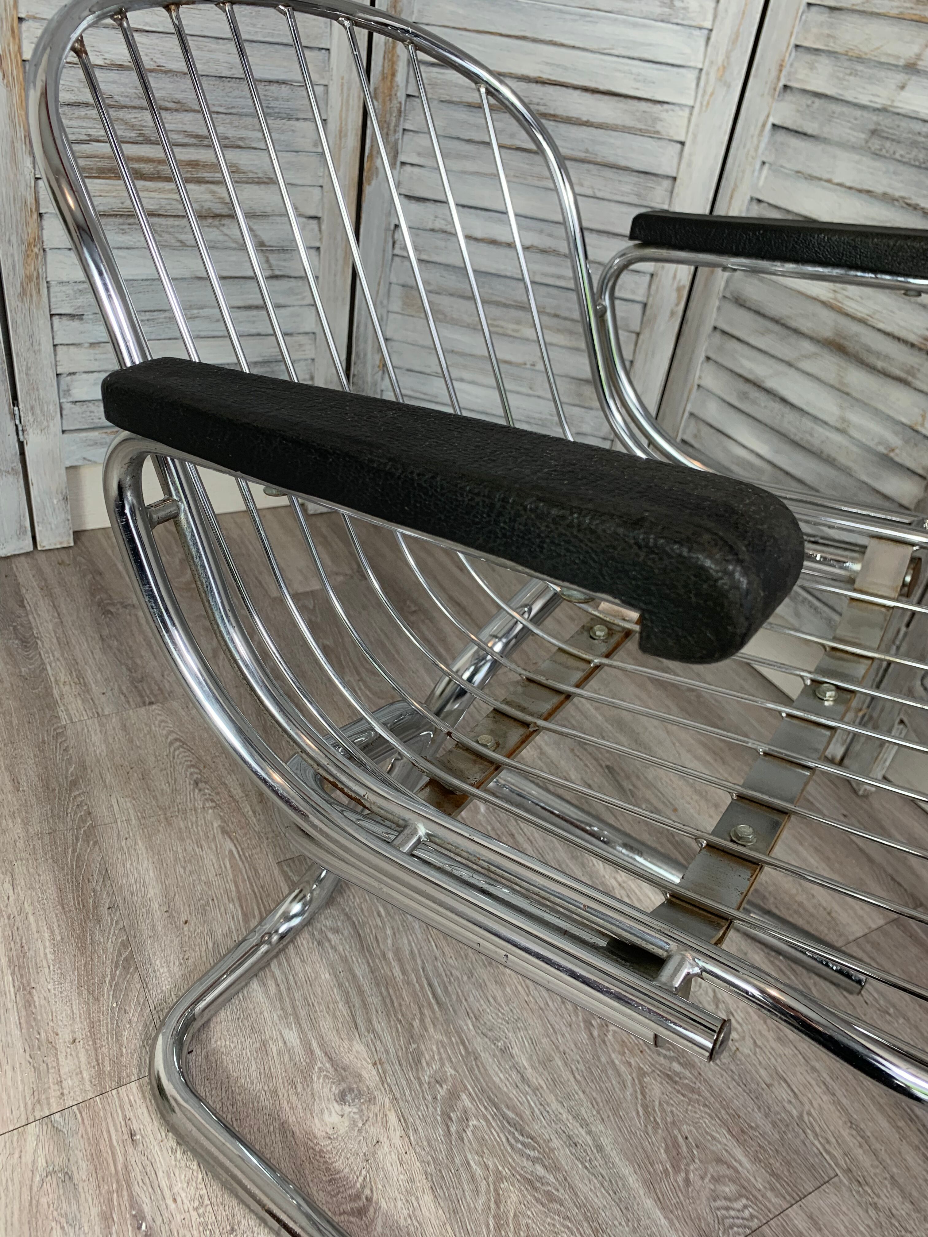 Vintage chrome armchair by Gastone Rinaldi, Italy 1970
