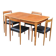 Extendable vintage Lübke table with 4 Lübke teak chairs