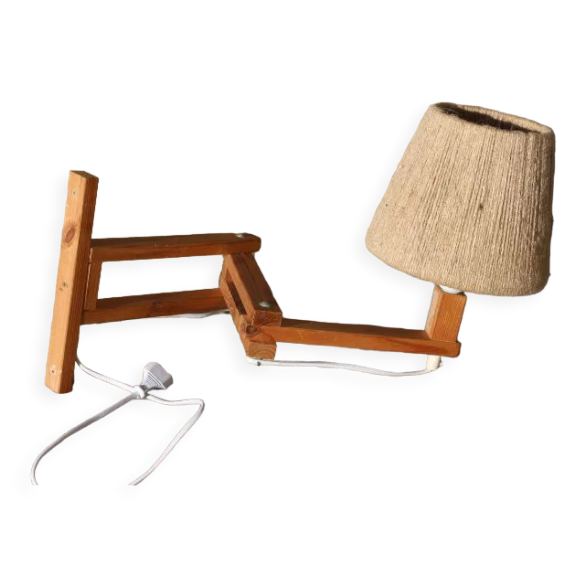 Wooden stem wall lamp