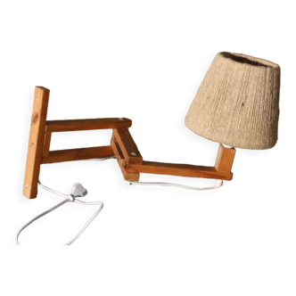 Wooden stem wall lamp