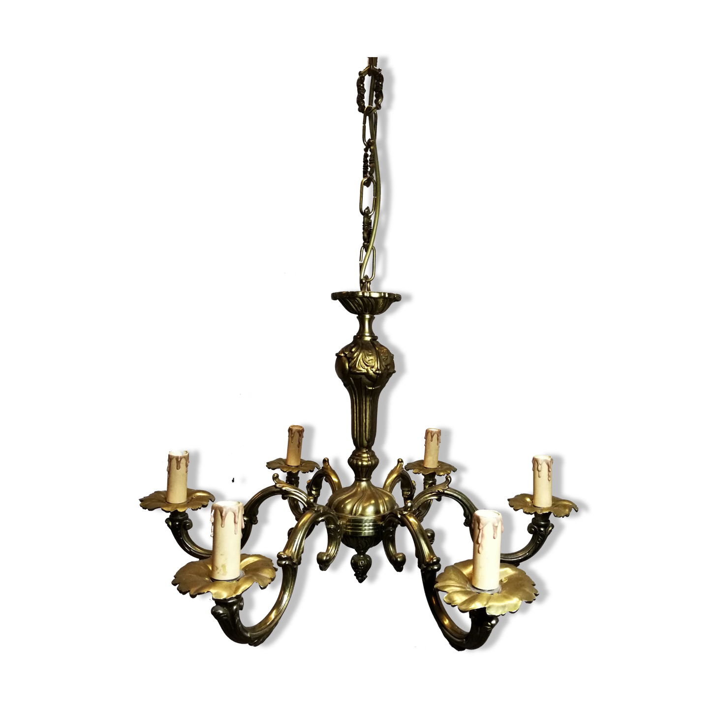 Antique bronze chandelier 6 arms