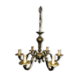 Lustre en bronze ancien 6 bras