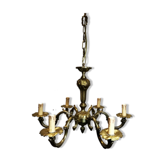 Lustre en bronze ancien 6 bras