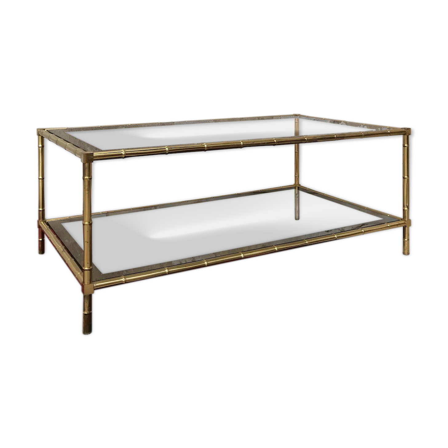 Bamboo imitation brass coffee table