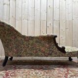 Méridienne époque Napoléon III en noyer sculpté