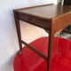 Travailleuse en teck scandinave panier tiroir roulettes