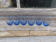 Ensemble de 6 verres gobelets bleus avec motifs grappes raisins gravés