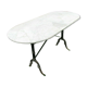 Table bistrot dessus marbre oval