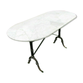 Table bistrot dessus marbre oval