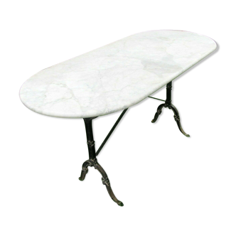 Table bistrot dessus marbre oval