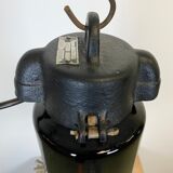 Industrial bauhaus black enamel pendant lamp, 1930s